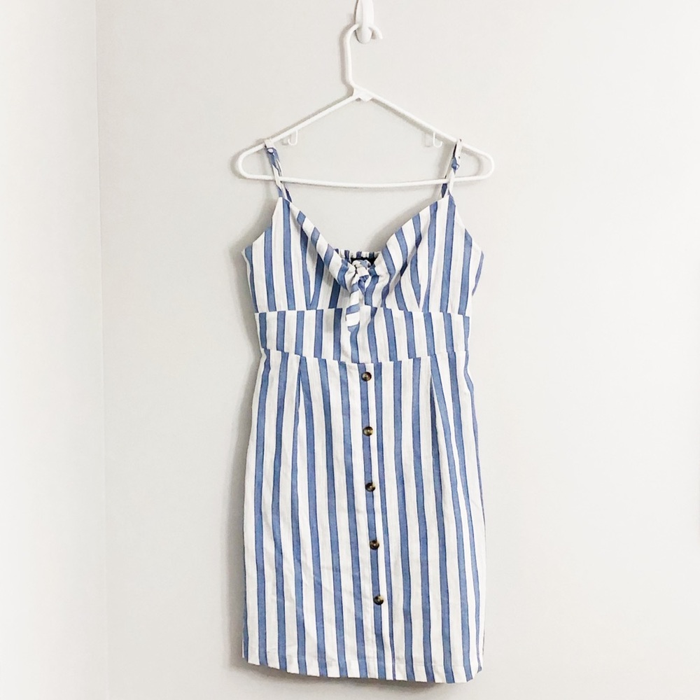 Derek Heart Blue & White Stripped Mini Dress